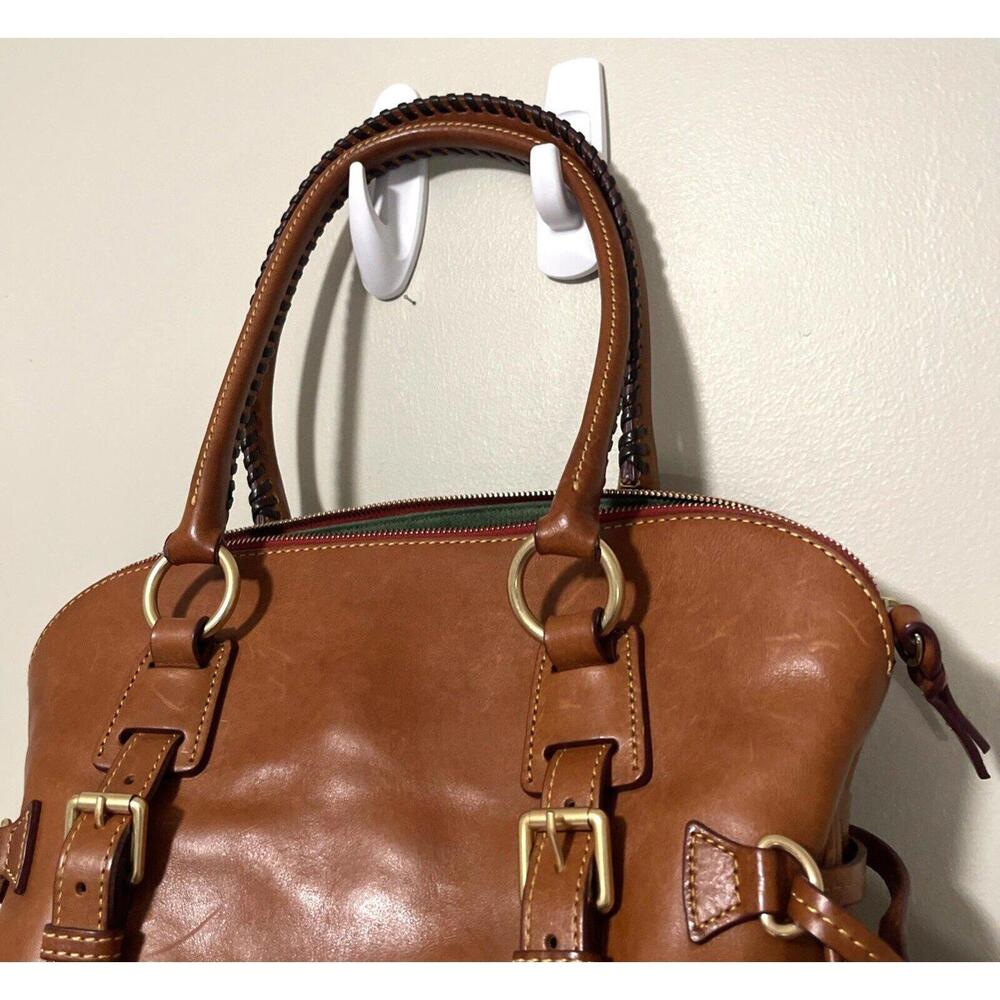 Dooney & Bourke Florentine Leather Domed Buckle Purse Satchel Natural, Dust Bag - Picture 4 of 12